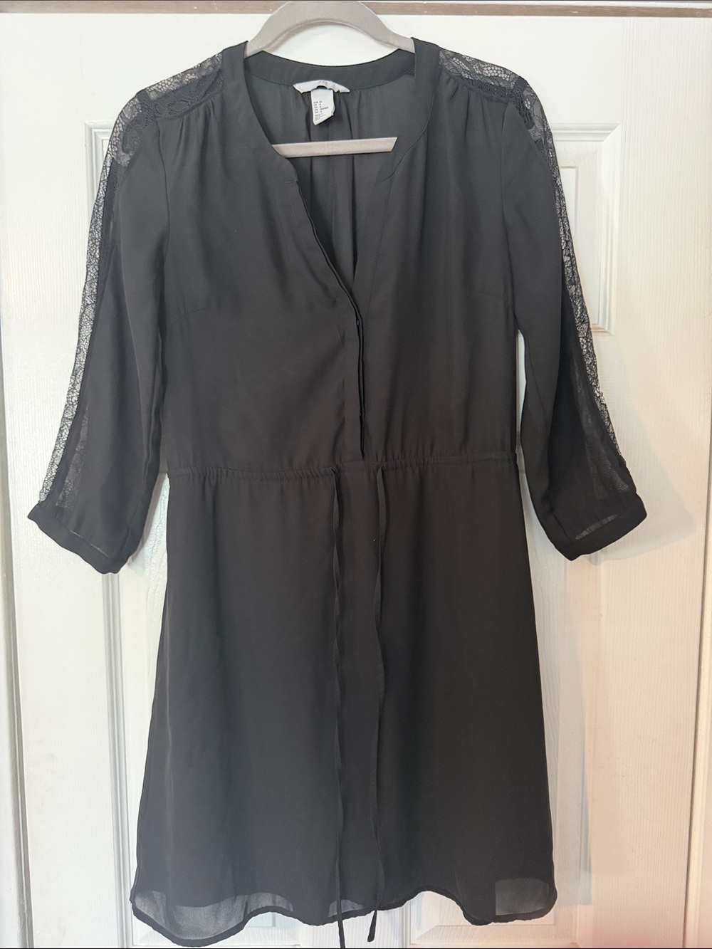 H&M Black Lace-Trim Tunic